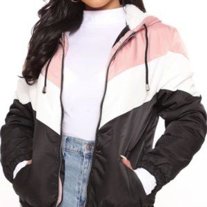 Faux Sherpa Hooded Jacket